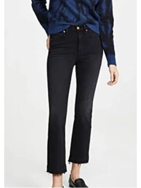 AYR The Rocker Black Ankle Cropped Jeans Size 28